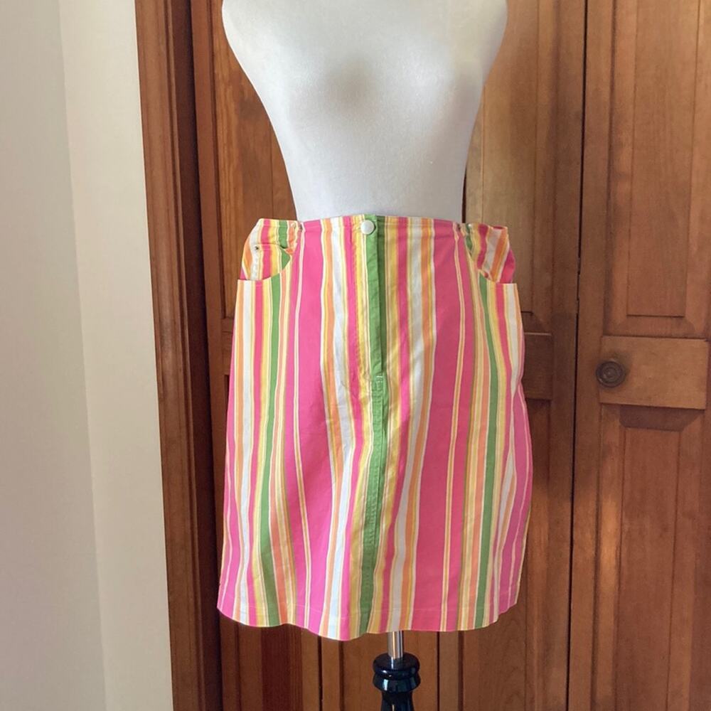 Madison Studio Bright Striped Mini Skirt, Size 16